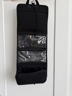 Vera Bradley Quilted Folding Black Organizer with Logo Patch